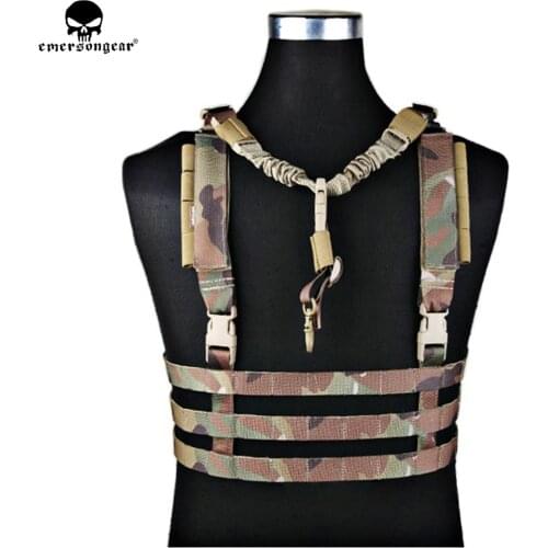 EMERSONGEAR MOLLE System Low Profile Chest Rig Vest Military Army Hunting Airsoft Vest Profile Chest Rig Tactical Vest EM7452