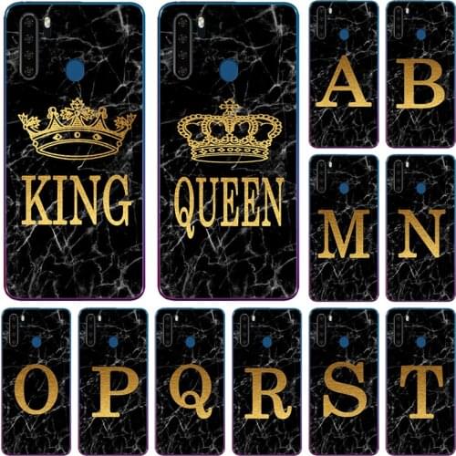 Phone Case for Blackview A80 A60 Pro BV9600 Pro BV9600E Marble Golden alphabet background Soft Print Cover Fundas