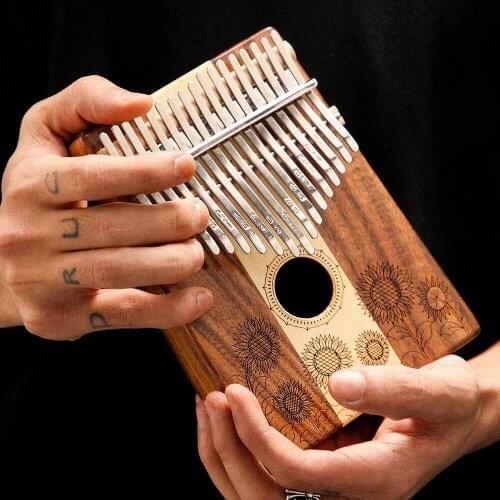 Hluru C Kalimba 17 keys Thumb piano Sun flower box type Plywood solid panel xylophone MapleTriloba Portable Musical instrument