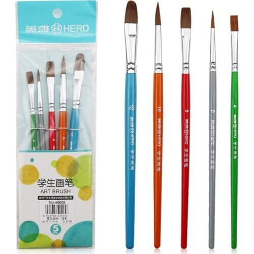 Paint Brushes Art Set For 5Pcs Nylon Hair Watercolor Gouache Acrylic Oil Painting Art Brush Drawing Water Brush Pen Art Supplies