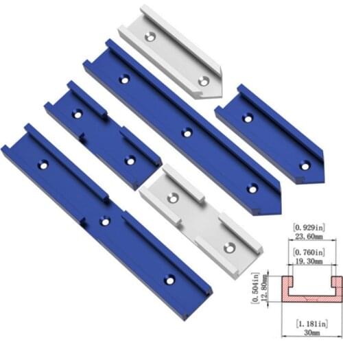 T-Track Intersection Kit Woodworking Chute T Slot Cross Connector Track Miter Gauge Guide Rail with Predrilled Mounting Holes