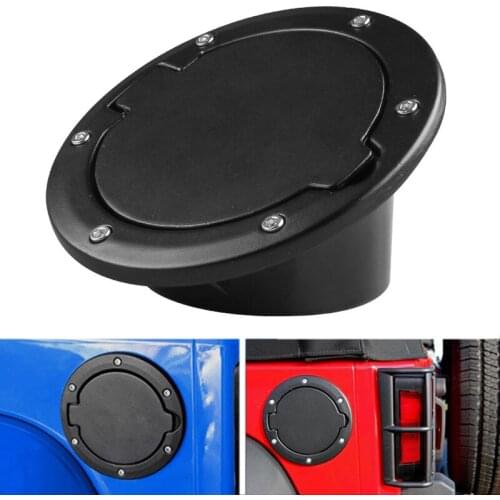 Car Fuel Filler Door Cover Gas Tank Cap For Jeep Wrangler JK Unlimited Sedan Coupe 2 4 Door 2007-2018 Chrome Black