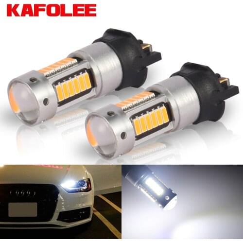 GZKAFOLEE 2x No OBC Error Canbus White LED PW24W PWY24W Bulbs For Audi BMW VW Turn Signal DRL Light 6000k 3000k yellow 12V 600LM