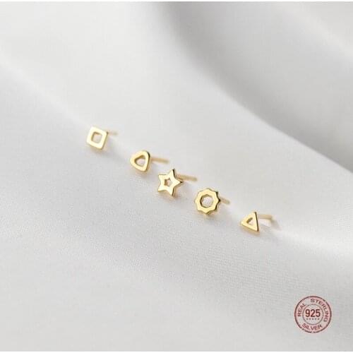 LKO 925 Sterling Silver Stud Flower Earrings High Quality Woman Fashion Sweet Simple Jewelry Heart Hot Sale Earrings