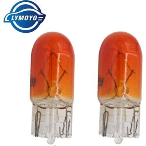 LYMOYO 100pcs auto T10 W5W halogen bulbs 5w 12v 4500k Amber car internal Lights reading bulbs plate lamp clearance bulbs