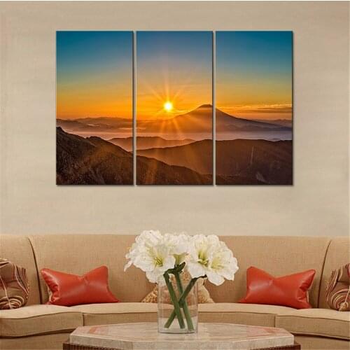 Framework Canvas Art Printed Decor Hd Modular Living Room The Sun Mountain Vein Scenery Painting Modern Poster Wall Pictures