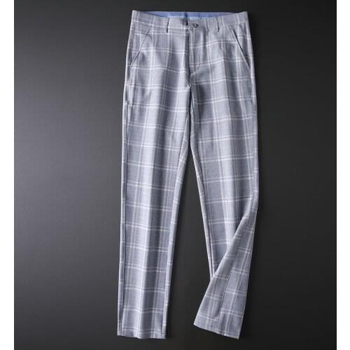 British Style Dress Suit Pant Man 2021 New Plaid Suit Pant Men Designer Gentlemen Business Casual Work Pant Trousers