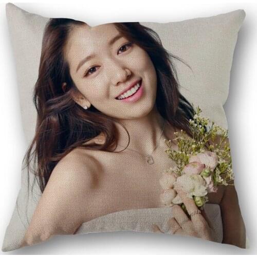 KPOP Park Shin-Hye Pillowcase Cotton Linen Fabric Square Zippered Pillow Cover For Home Wedding Decoration 45X45cm Not Fade