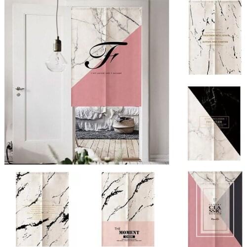 Nodic Marble Pattern Partition Curtain Household Cloth Door Curtain Bedroom Kitchen Hanging Curtain Doorway Hanging Curtain