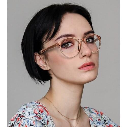 Optical Glasses Frame Ladies Mens Ultra-Light Glasses Frame Girls Anti-Blue Light Round Glasses TR90 Fashion Goggles