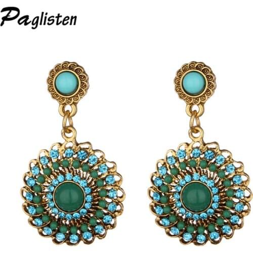 PAGlisten New Luxury Vintage Earrings For Woman Bride Bridesmaid Weddings Pendant Drop Turkish India Canada Earrings ZA22