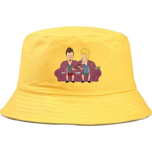 Funny Beavis and Butt-head Bucket Hats men women fishing cap casual out sunscreen Fisherman Panama Hip Hop Cap