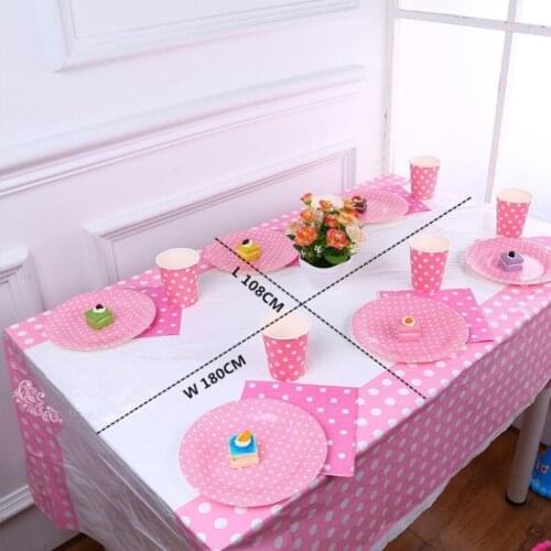 Plastic Dot Disposable Tablecloth Birthday Party Decoration Supplies Wedding Christmas Table Cover Rectangle Desk Cloth Decor
