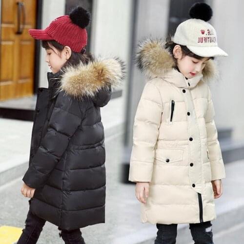 2020 Baby Boy Girl Winter Down Warm Hooded Parkas Jacket Jacket For Girls Coat Fur Collar Outerwear Children Clothing