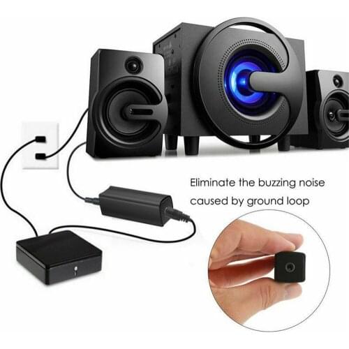 Ground Loop Noise Isolator Eliminate Car Home 3.5mm AUX Audio System Stereo