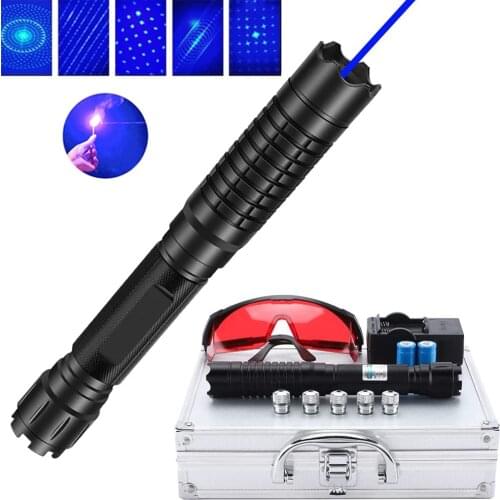 High Powerful Burning Blue Laser Pointer Torch 450nm 500-10000m Laser Sight Flashlight Burn Matches Candle Cigarette