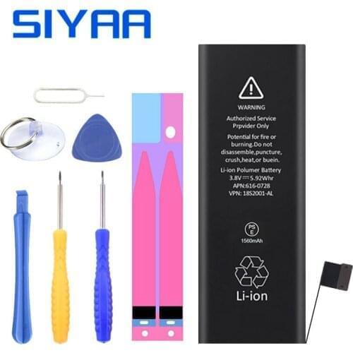 SIYAA Battery For iPhone 5S 5GS 5C Replacement Batteries Mobile Phone Bateria High Capacity Free Tools Retail Package 1560mAh