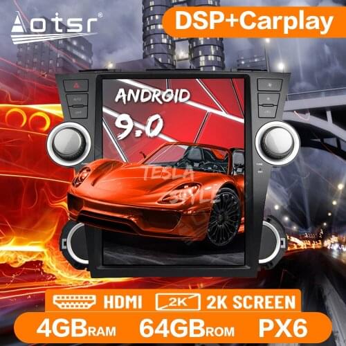 Tesla Vertical Screen For Toyota Highlander 2008 Android Radio Multimedia Player Car GPS Navigation Stereo Head Unit Carplay 2k