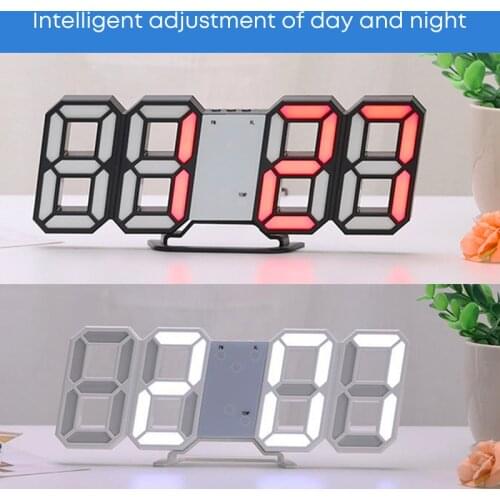Smart Digital Alarm Clock LED Wall Clock Multifunctional Adjustable Electronic Clock Date/temperature Dual Mode Display Clock