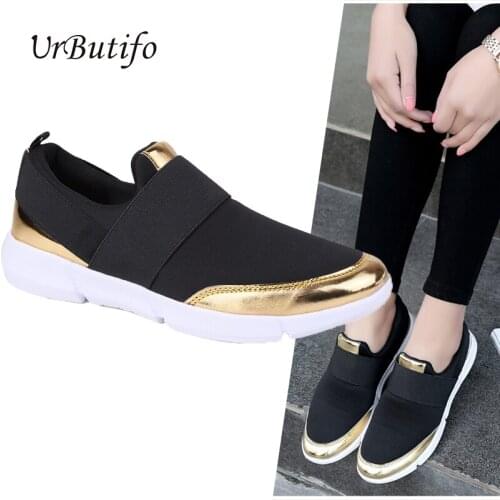 UrButifo Sneakers Women Vulcanized Shoes Casual Shoes Slip-On Mesh Women Sneakers 2019 Patchwork Ladies Trainers Tenis Feminino