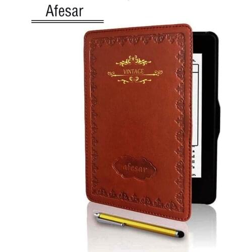 Vintage Leather smart book cover for Kindle Paperwhite 1 2 3 ( 2015 2013 2012) Flip Case with Stylus Magnet closured&Auto Sleep