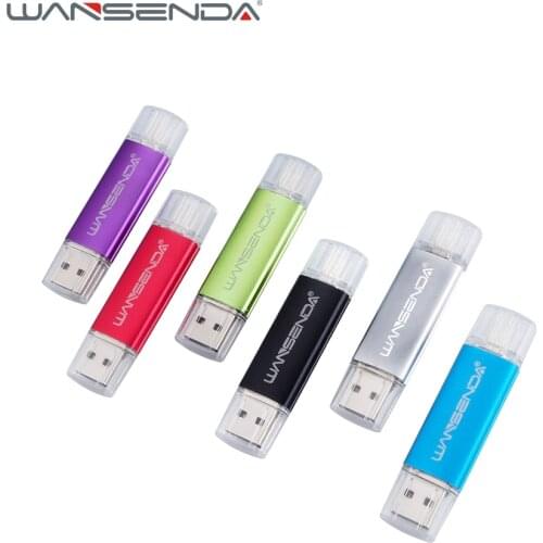 Wansenda Metal OTG USB Flash Drives Pendrives 4GB 8GB 16GB 32GB 64GB 128GB 256GB Cle USB Stick for Micro Android/PC Pen Drive