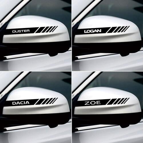 2PCS Car Rearview Mirror Reflective Decoration Sticker Decal For Renault Duster Megane Scenic Logan Laguna Dacia Zoe Koleos etc