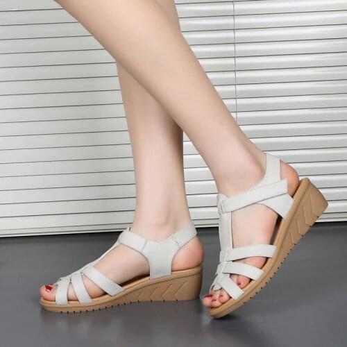 AARDIMI Top Quality Classic Genuine Leather Wedges Sandals Women Gladiator Sandals Female Platform Shoes Sandalias Mujer