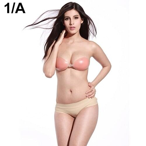 Womens Invisible Bra Silicone Self-adhesive Stick On Push Up Strapless Backless