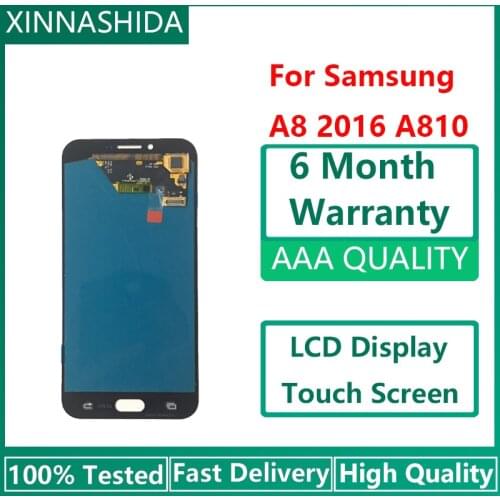 For Samsung Galaxy A8 2016 Super Amoled LCD Display Touch Screen Digitizer Replacement For A8 2016 A8100 A810