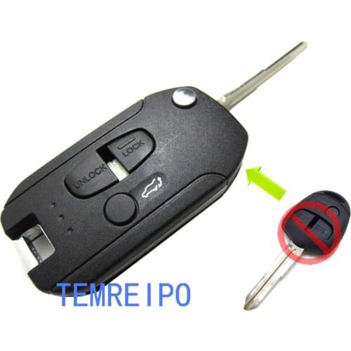 10pcs/lot 3 Buttons Right Blade Key Shell For Mitsubishi Lancer EVO Colt Outlander Mirage Remote Flip Folding