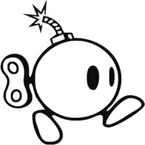 9cm*9cm Cute Bomb Cartoon Vinyl Car-Styling Car Accessories Car Sticker Black/Silver S3-4642