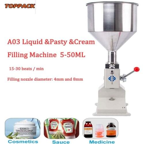 A03 manual filling machine Manual Nail Polish Shampoo Filling Machine 5~50ml for Cream Shampoo Cosmetic Liquid Paste Oil Fille
