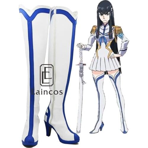 Anime KILL la KILL Kiryuuin Satsuki White High Boots Cosplay Party Shoes Custom-made