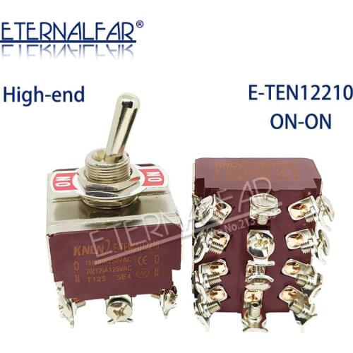 Bakelite E-TEN12210 High Quality Silver Contact 4PDT 12MM 16A 250V 20A 125V AC ON-ON 12 Pin Reset Rocker Toggle Slide Switch