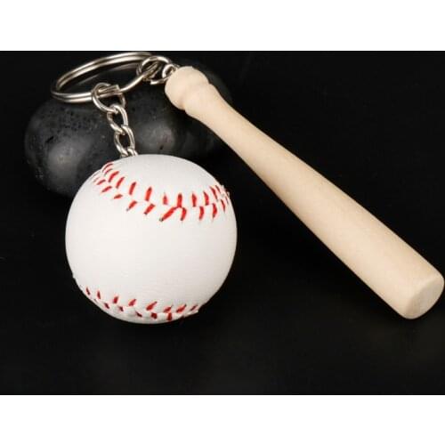 Mini Baseball Wooden Bat Key Chain Sport Fitness Keychain Accessories Pendant Key Ring Charms Keychains for Ladies