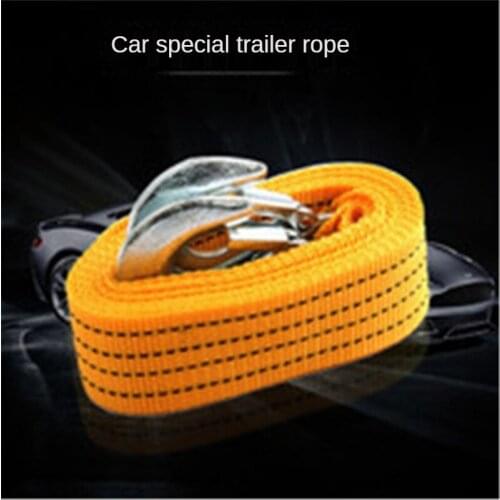 4M Heavy Duty 3Ton Car Tow Cable Towing Pull Rope Strap Hooks Van Road Recovery