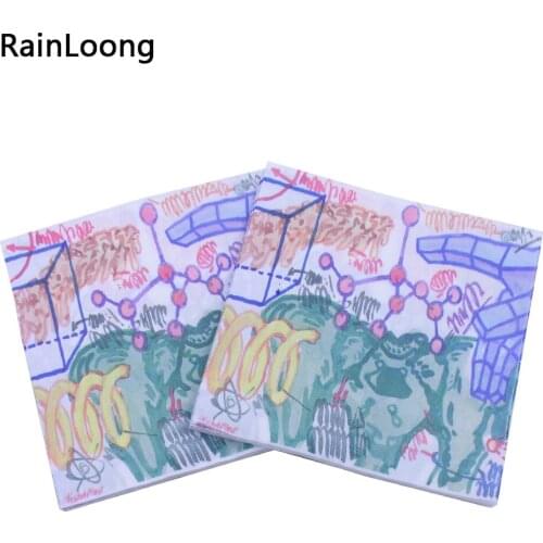 [RainLoong] Printed Flower Paper Napkins Flower For Party Decoration Tissue Decoupage Servilleta 33*33cm 1 pack (20pcs/pack)