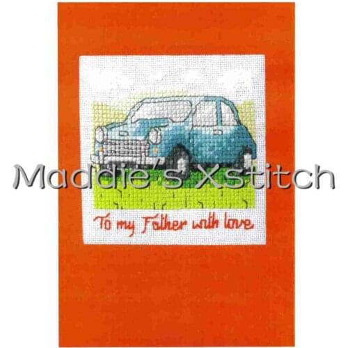 CD67 14ct Cross Stitch Kit Card Package Greeting Card Needlework Counted Cross-Stitching Kits Christmas Gift Fathers Day Love