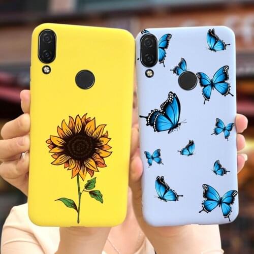 Case For Huawei Nova 3i Colorful Flowers Butterfly Back Cover Phone Cases For Huawei Nova3i Soft TPU Fundas Nova3i 6.3'' Bumper