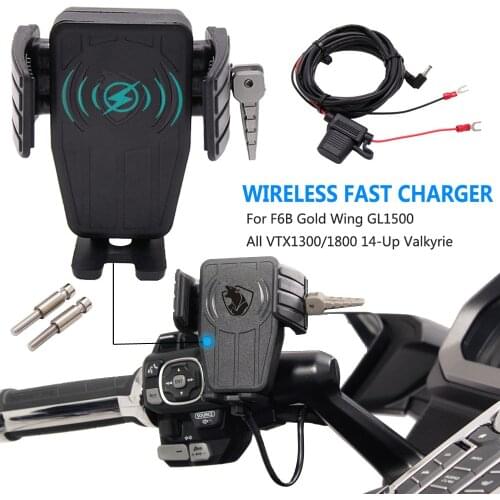 GPS Phone Holder Wireless Charging Navigation Support Bracket For HONDA Gold Wing GL 1800 F6B GL1800 Tour DCT Airbag 2018-2021