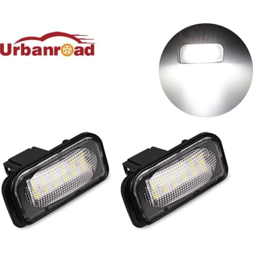 Fishberg 2PCS 18SMD 2835 led number plate lamp for benz White led license plate light no error for mercedes benz W203 2001-2007