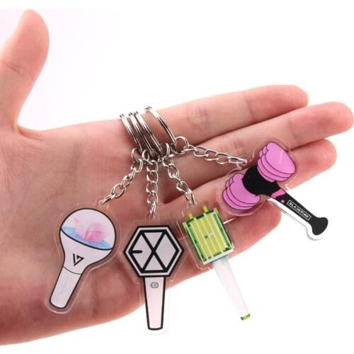 KPOP Bangtan Boys Keychain EXO GOT7 TWICE SEVENTEEN Acrylic Key Chain Accessories Key Ring Cute Creative Pendant Keyring Gift
