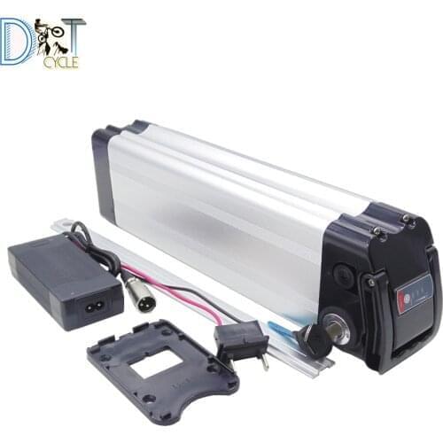 Lithium bike 250W 500W 36V 10Ah 36V 15Ah 36V 20Ah silver fish battery Li-ion rechargeable battery pack for city ebike lady ebike