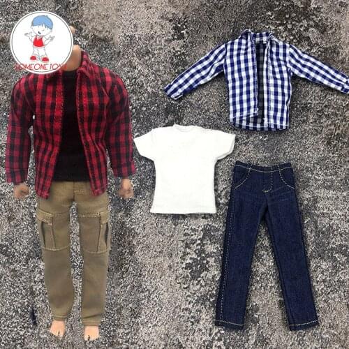 1/12 Scale 4 styles plaid shirt trousers set for 6 inches mezco shf action figures