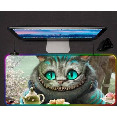 Cute Cartoon Cat XXL Large Mouse Pad LED Backlight Color RGB Gaming USB Mousepad Computer Desktop PC Gaming Accessories Mousepad