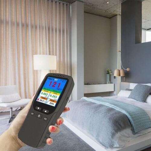 Air Quality Monitor for PM2.5 PM1.0 PM10 Formaldehyde TVOC Temperature Humidity LCD Screen Real Time Display