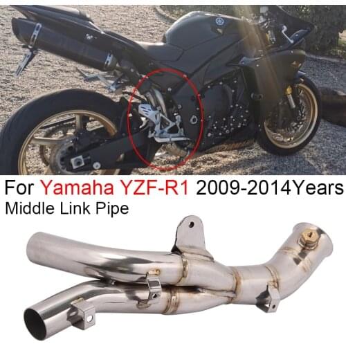 Motorcycle Exhaust Pit Bike Elbow Modified Middle Link Pipe Slip on For YZF R1 2009 2010 2011 2012 2013 2014 Years Escape Moto
