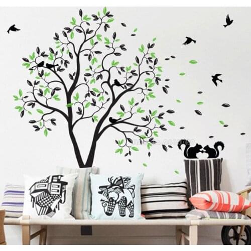 Delicate Leaves Wall Art Sticker DIY Tree Vinyl Wall Decals For Kids Bedroom Living Room Kitchen Home Decoration Wallpaper LL991
