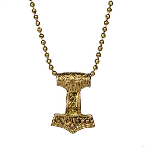 New punk Mens Woman Punk Necklace Vintage Norse Viking Thor Hammer Mythology God Necklaces Jewelry